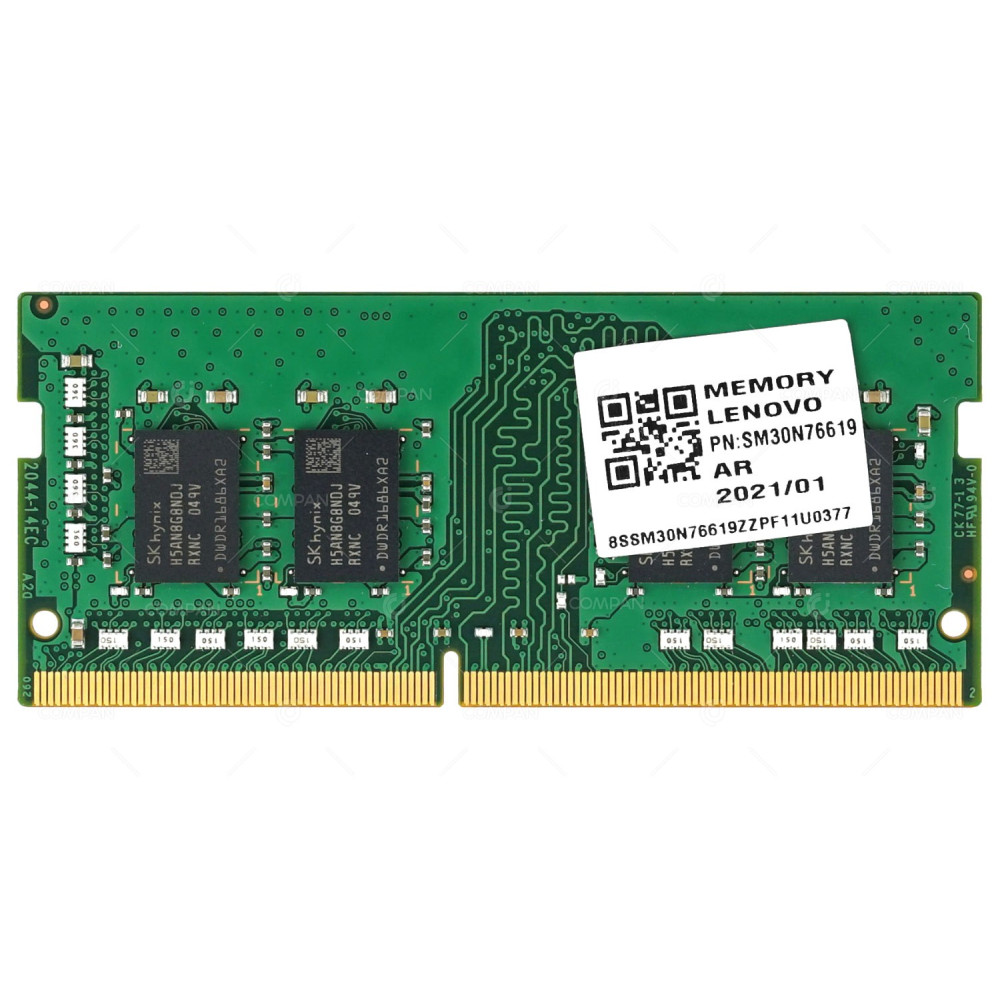 SM30N76619 LENOVO MEMORY 8GB 1RX8 PC4 3200 DDR4 25600 260 PIN CL22 SODIMM UNBUFFERED NON ECC FOR LAPTOP -